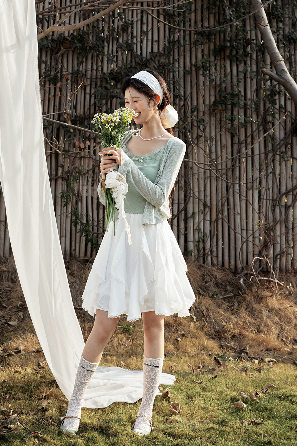 Bộ đồ len cardigan cho nữ