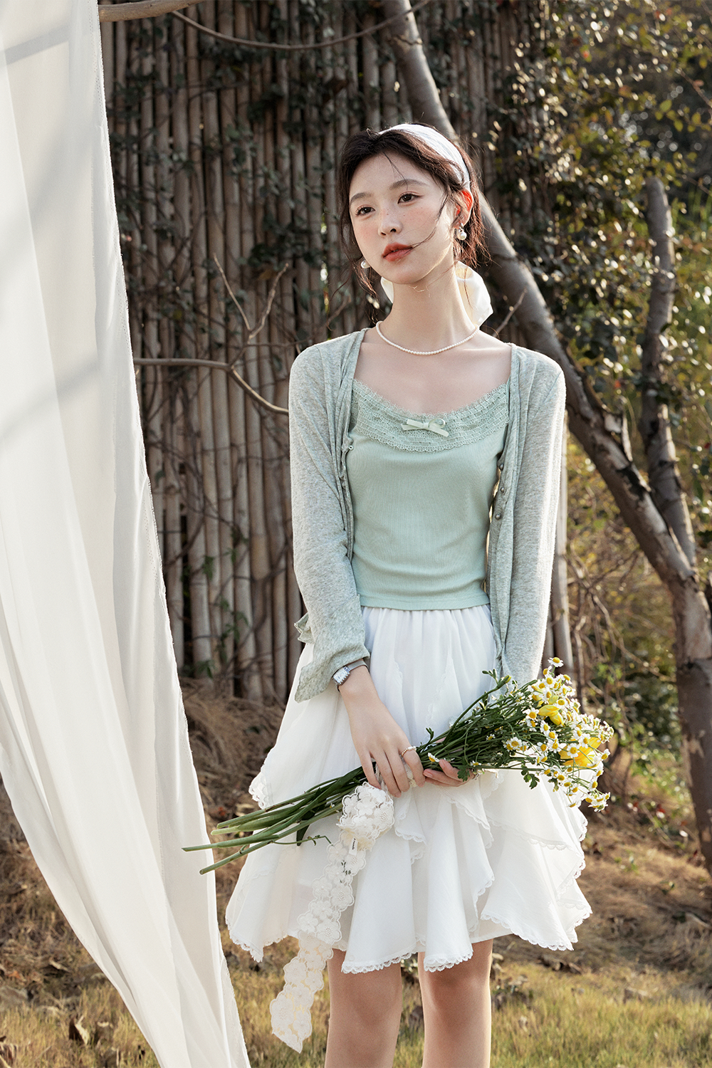 Bộ đồ len cardigan cho nữ