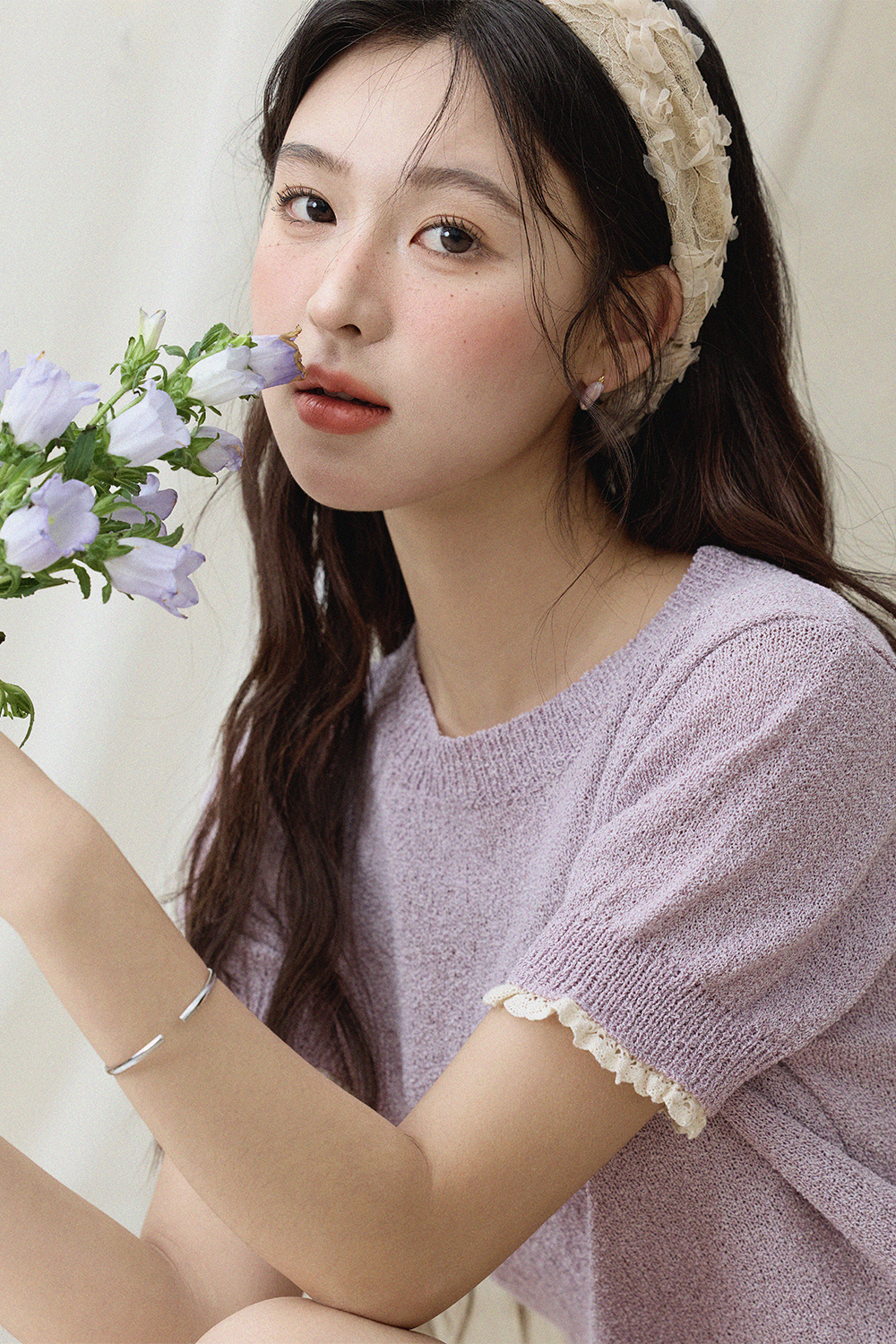 여성용 니트 티셔츠