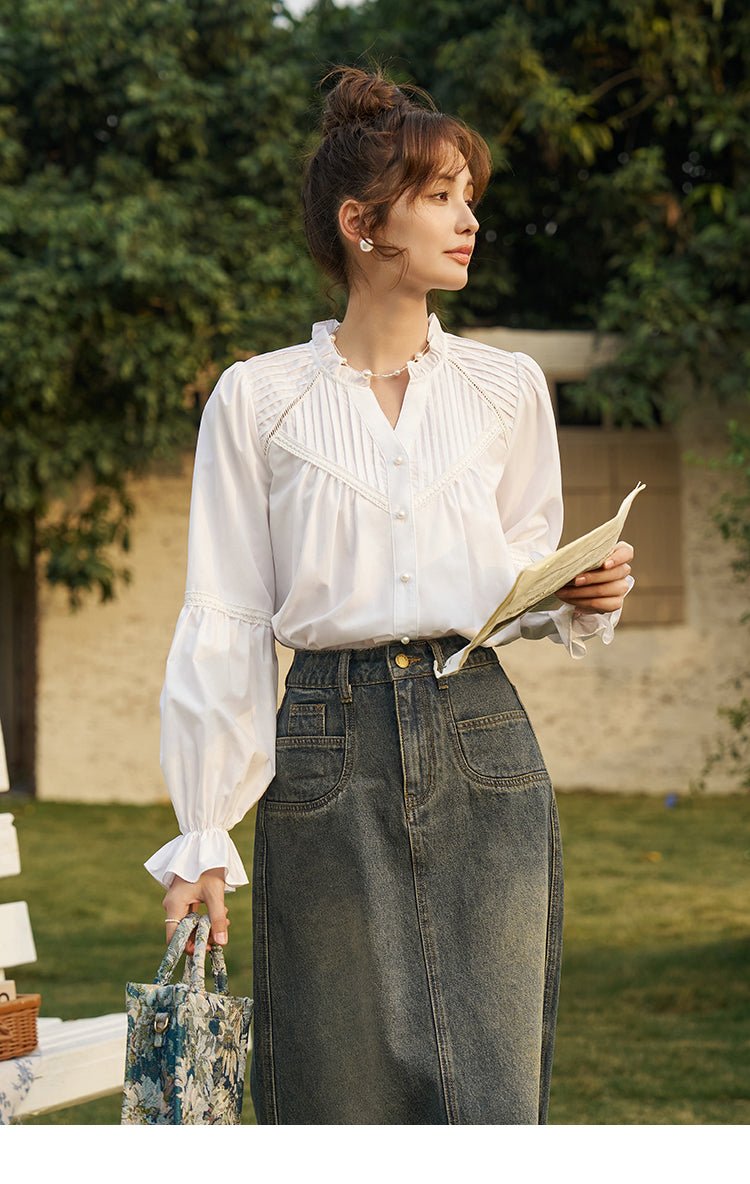 High Waist Long Denim Skirt for Women