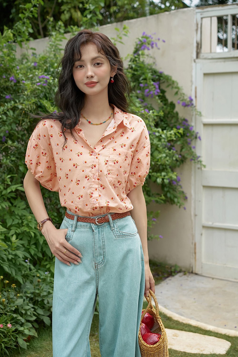 Women's Floral Puff Sleeve Shirt