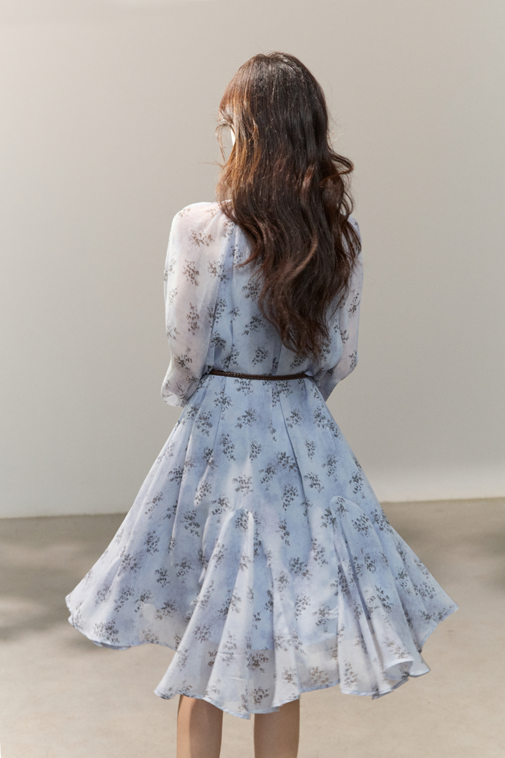 Midi Dress+Belt for Women