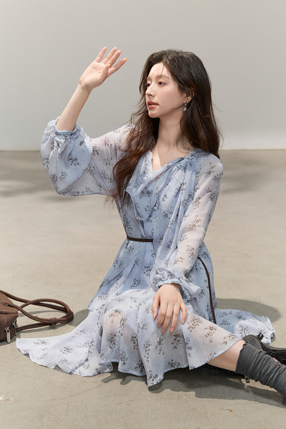 Midi Dress+Belt for Women