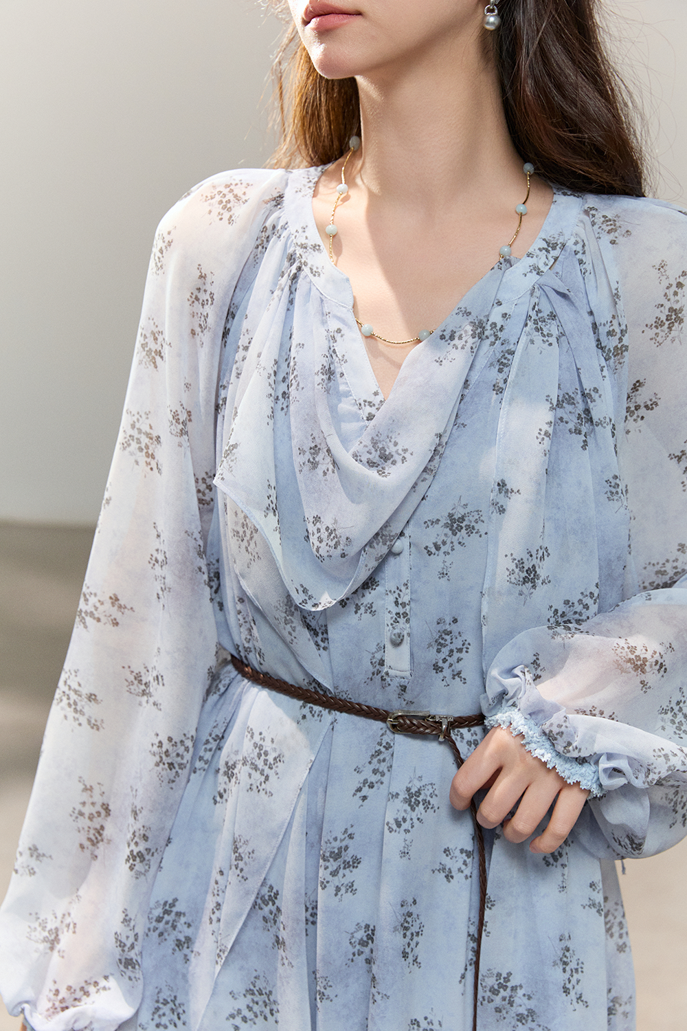 Midi Dress+Belt for Women