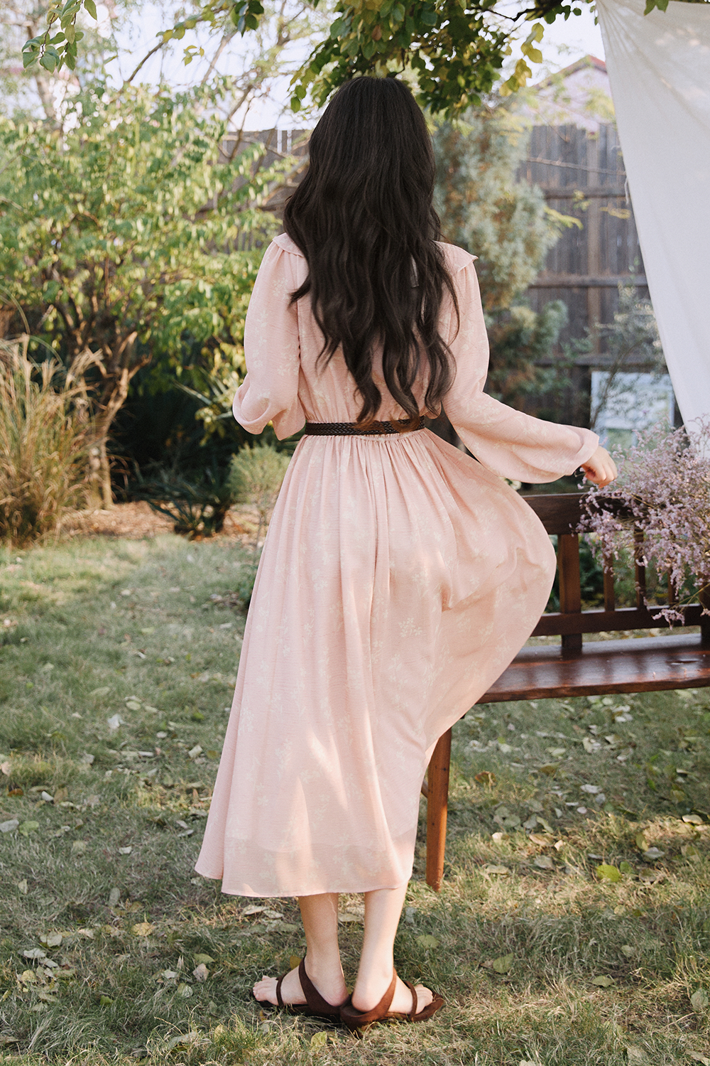 Đầm maxi kèm thắt lưng cho nữ