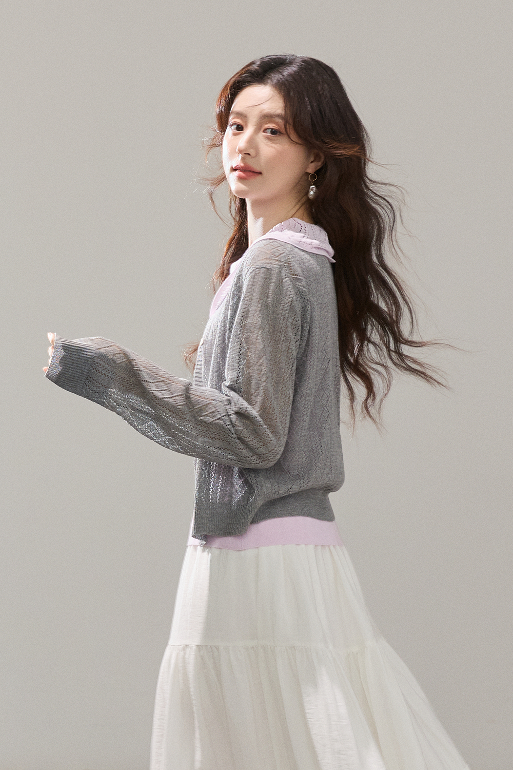 ニットシャツ+タンクトップセット