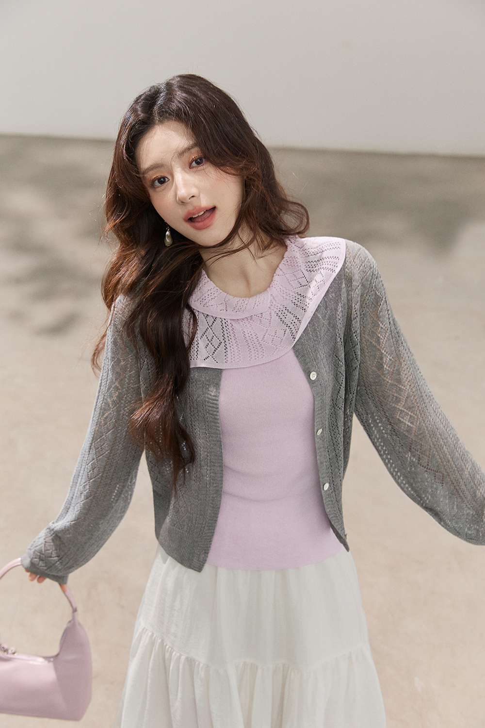 ニットシャツ+タンクトップセット