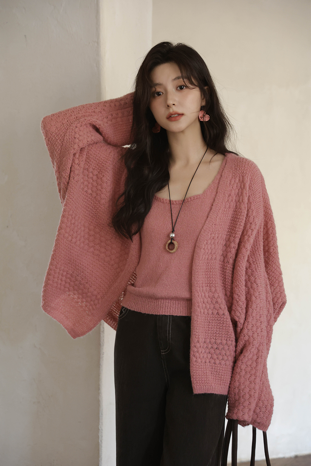 Spaghetti Strap Top and Cardigan Set