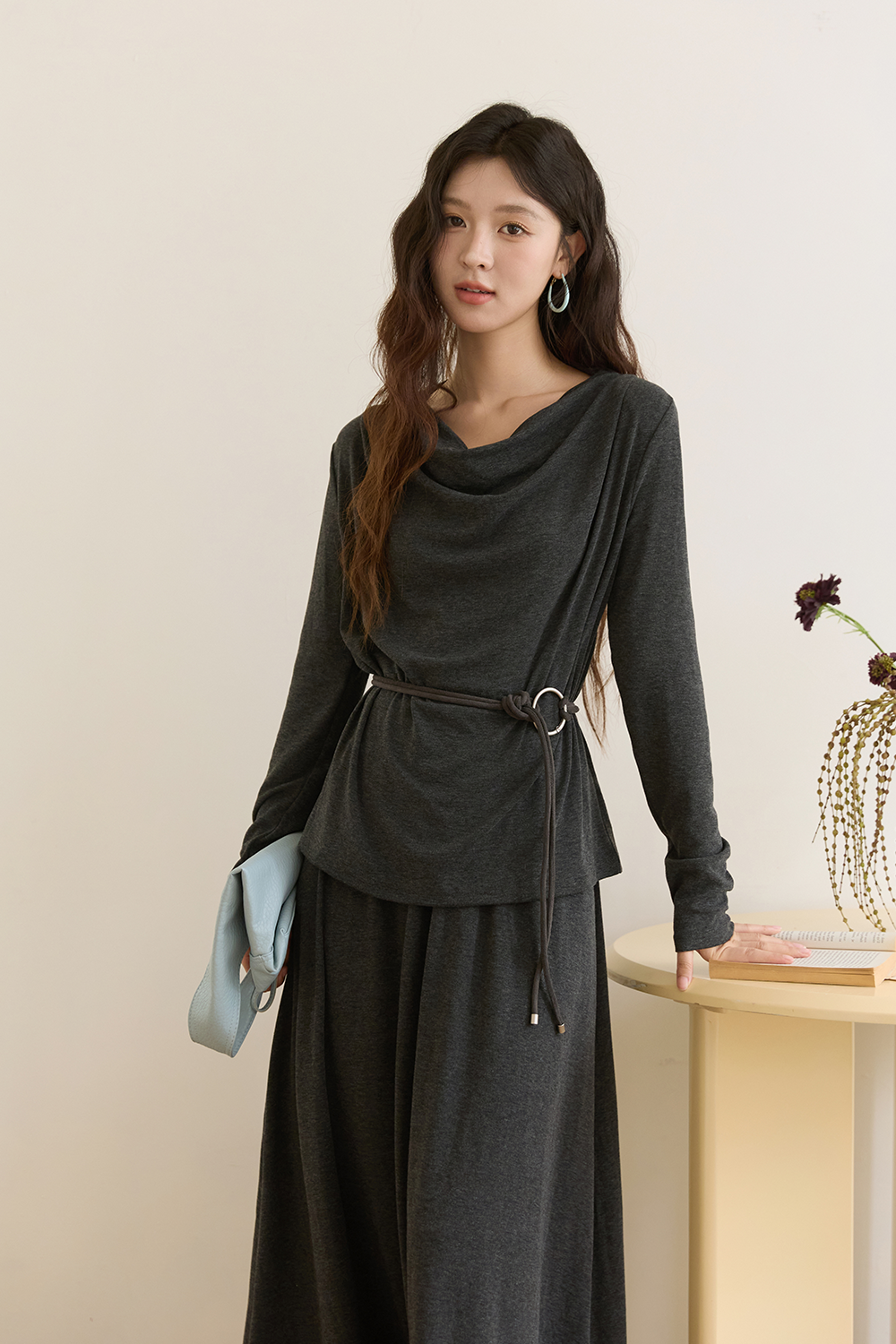 Top and Skirt Suit Set