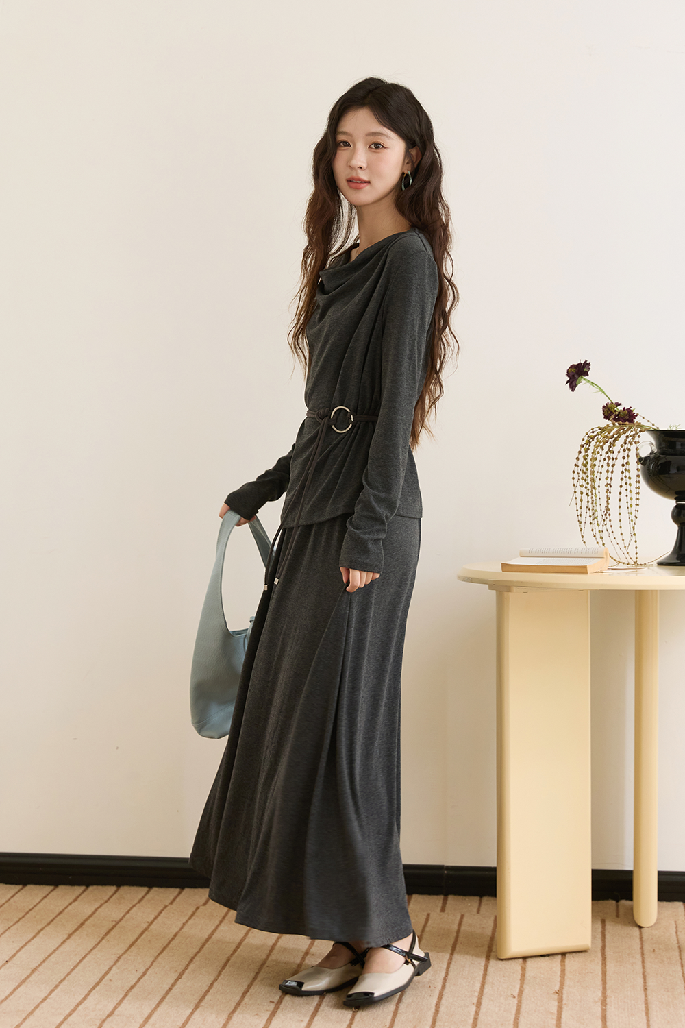 Top and Skirt Suit Set