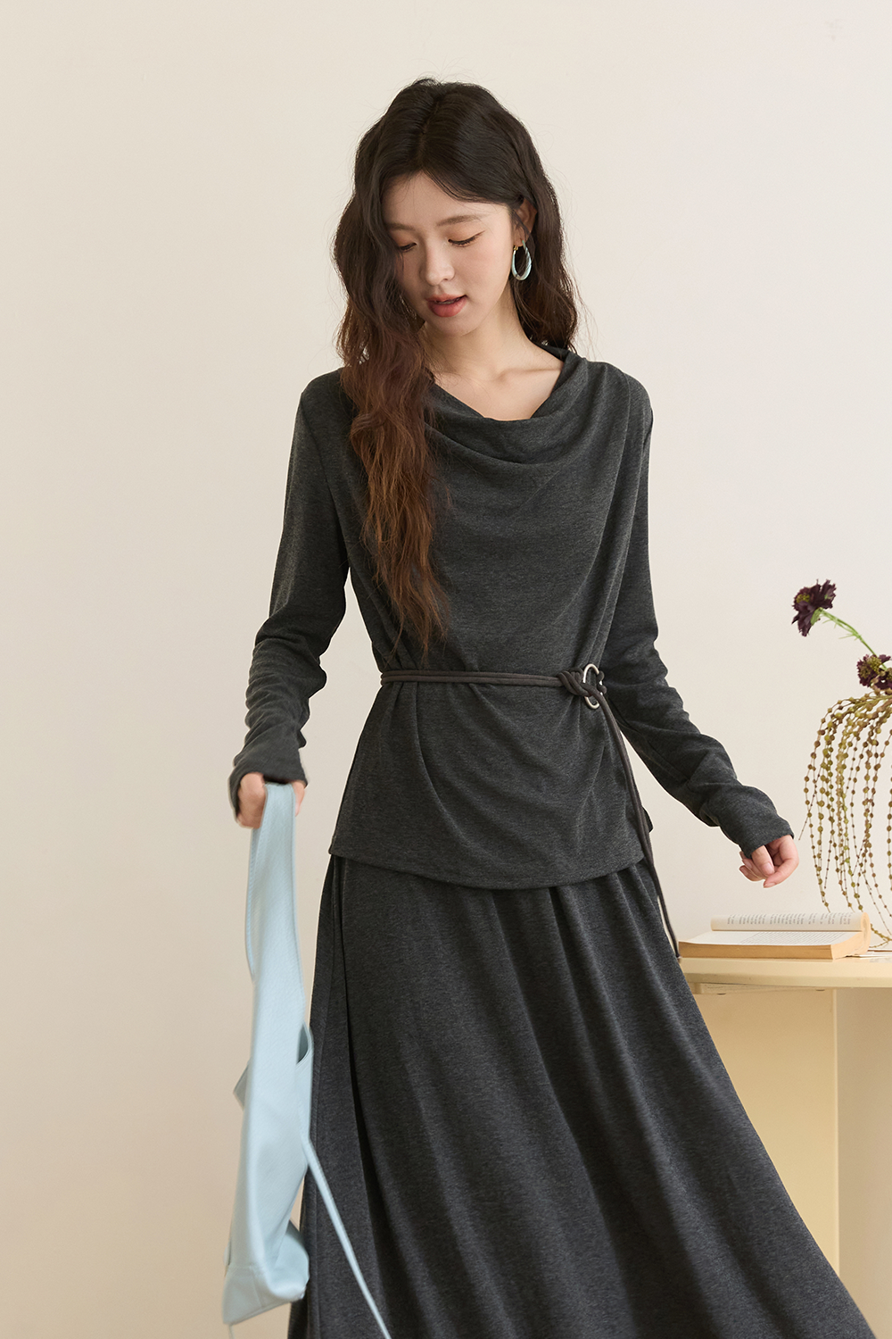 Top and Skirt Suit Set