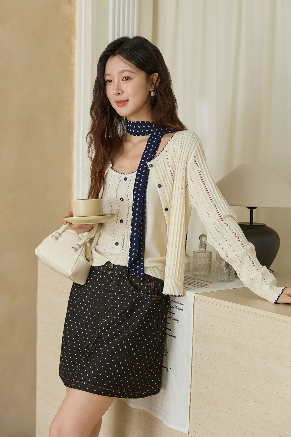 Spaghetti Strap Top and Cardigan Set