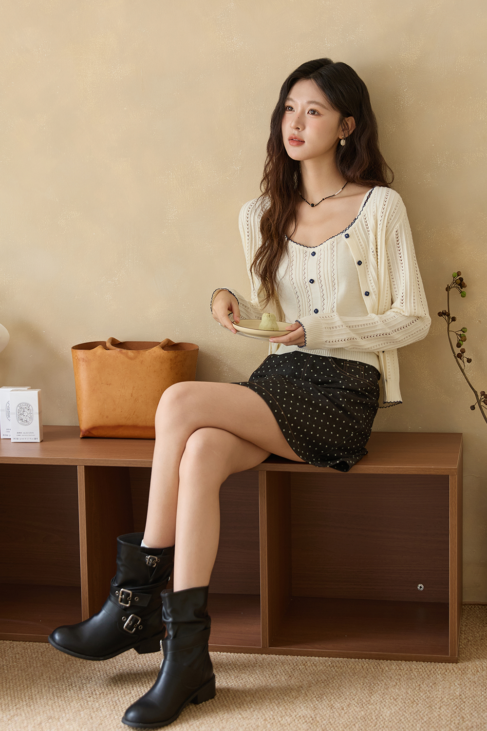 Spaghetti Strap Top and Cardigan Set