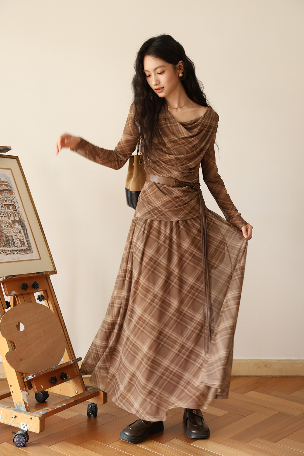 Top and Skirt Suit Set