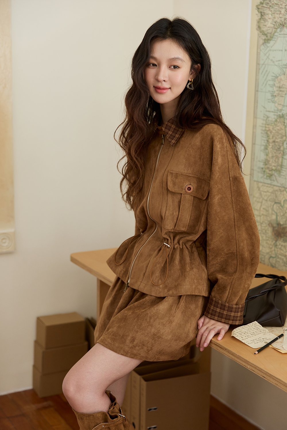 Coat and Shorts Set