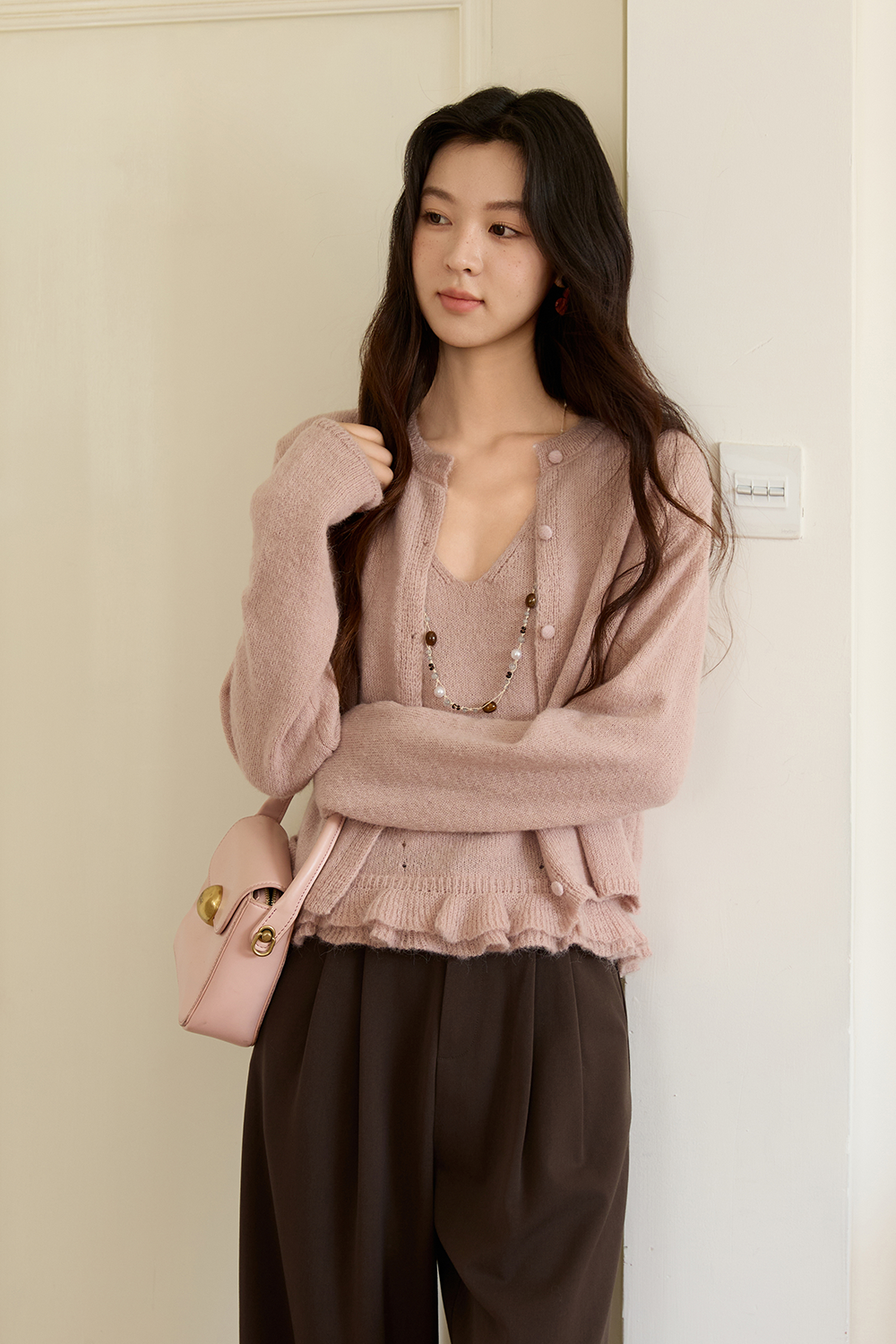Spaghetti Strap Top and Cardigan Set