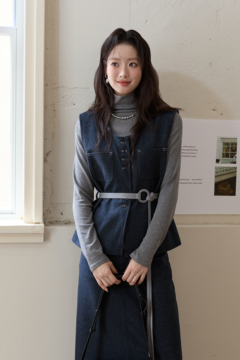 Vest+T-shirt+Skirt Set