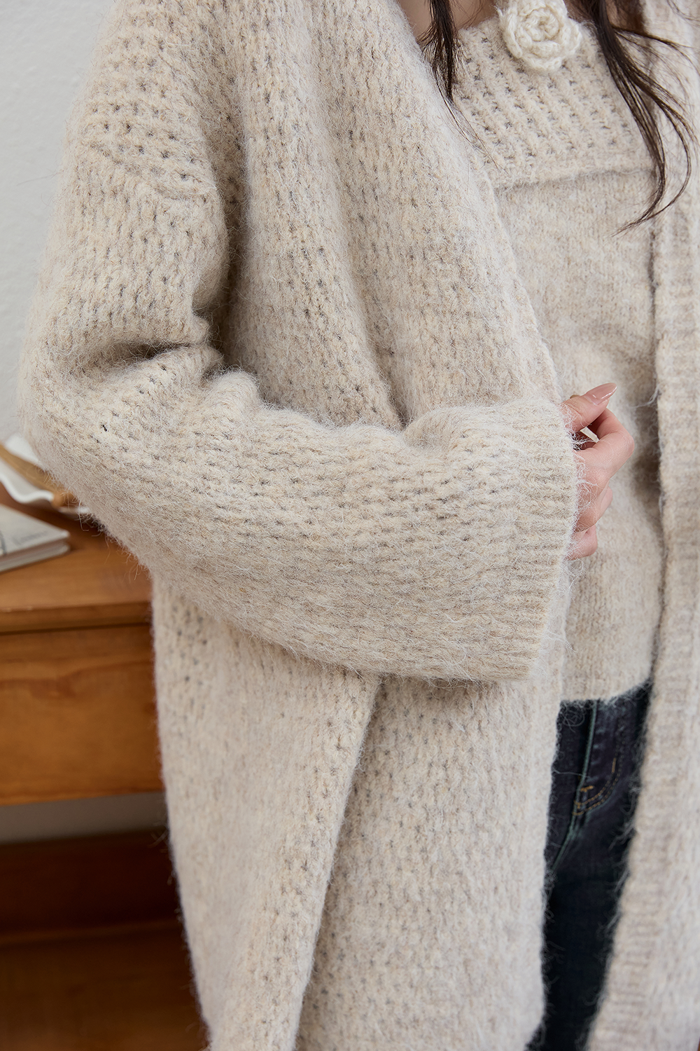 여성용 니트 셔츠 세트