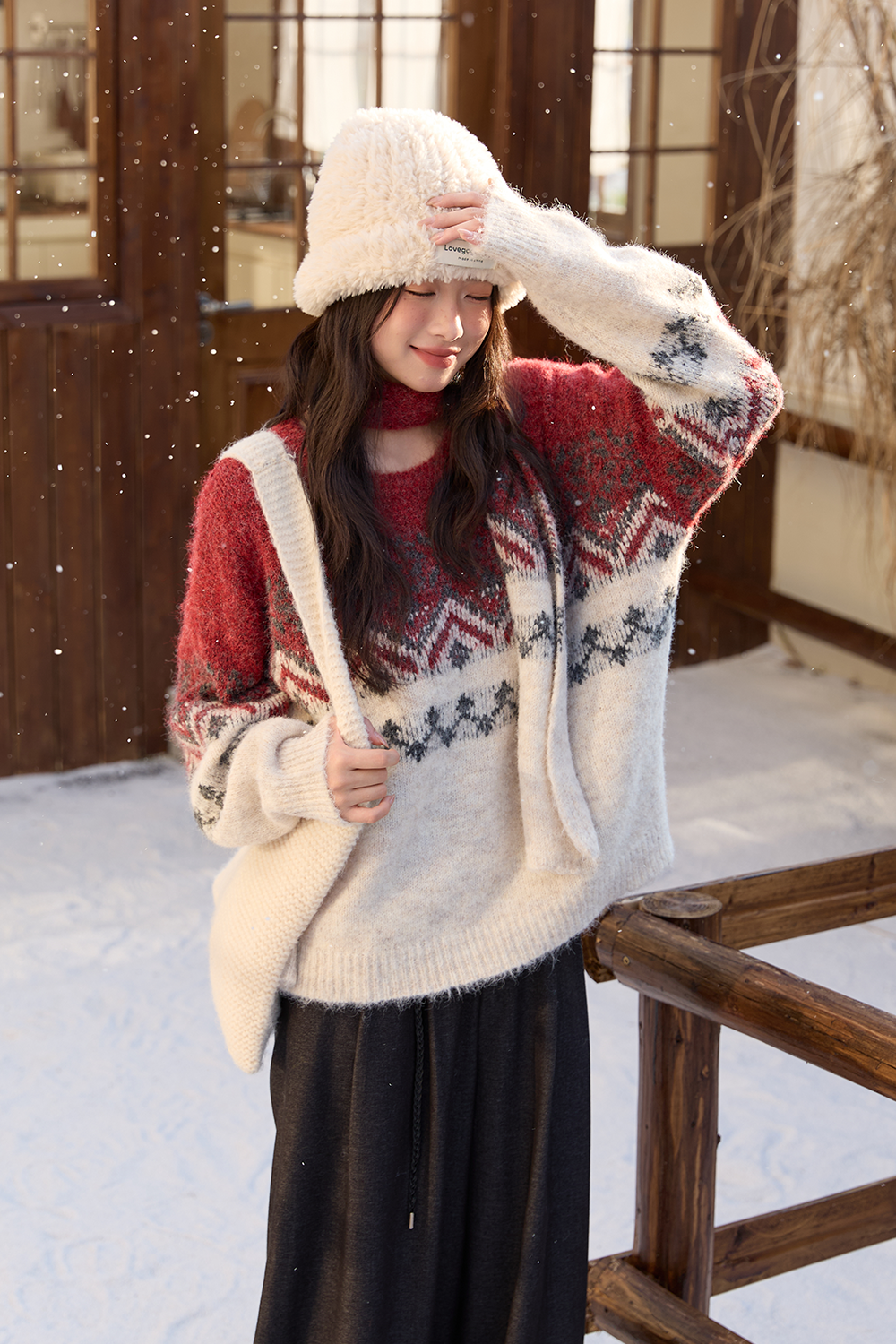 Knit Shirt+Scarf for Women