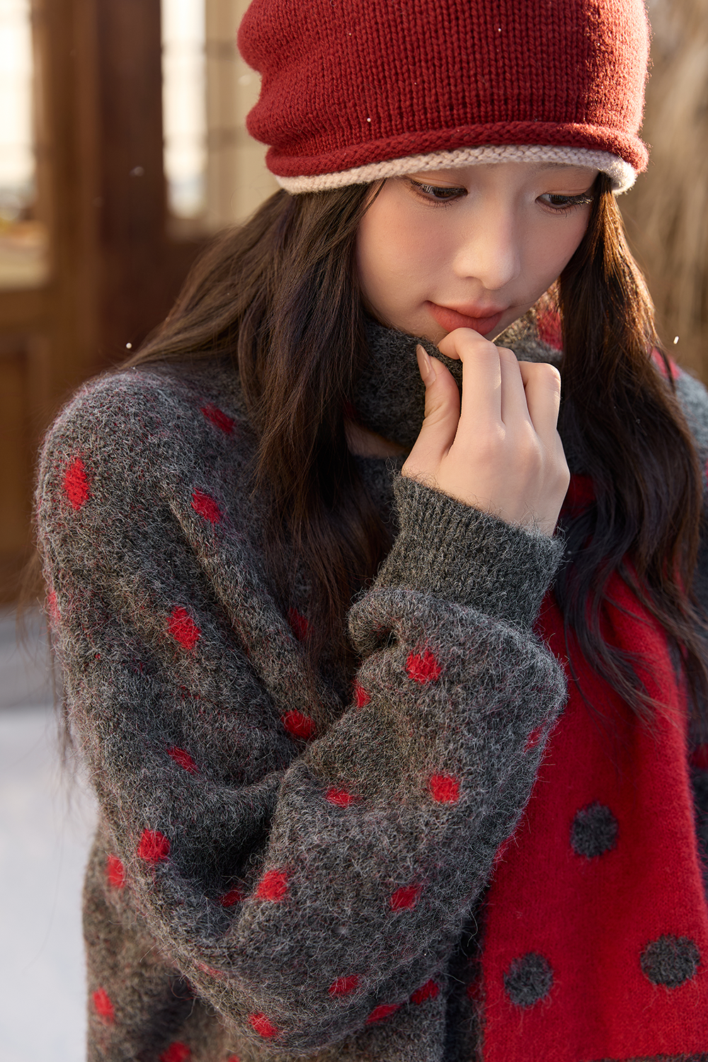 Knit Shirt+Scarf for Women