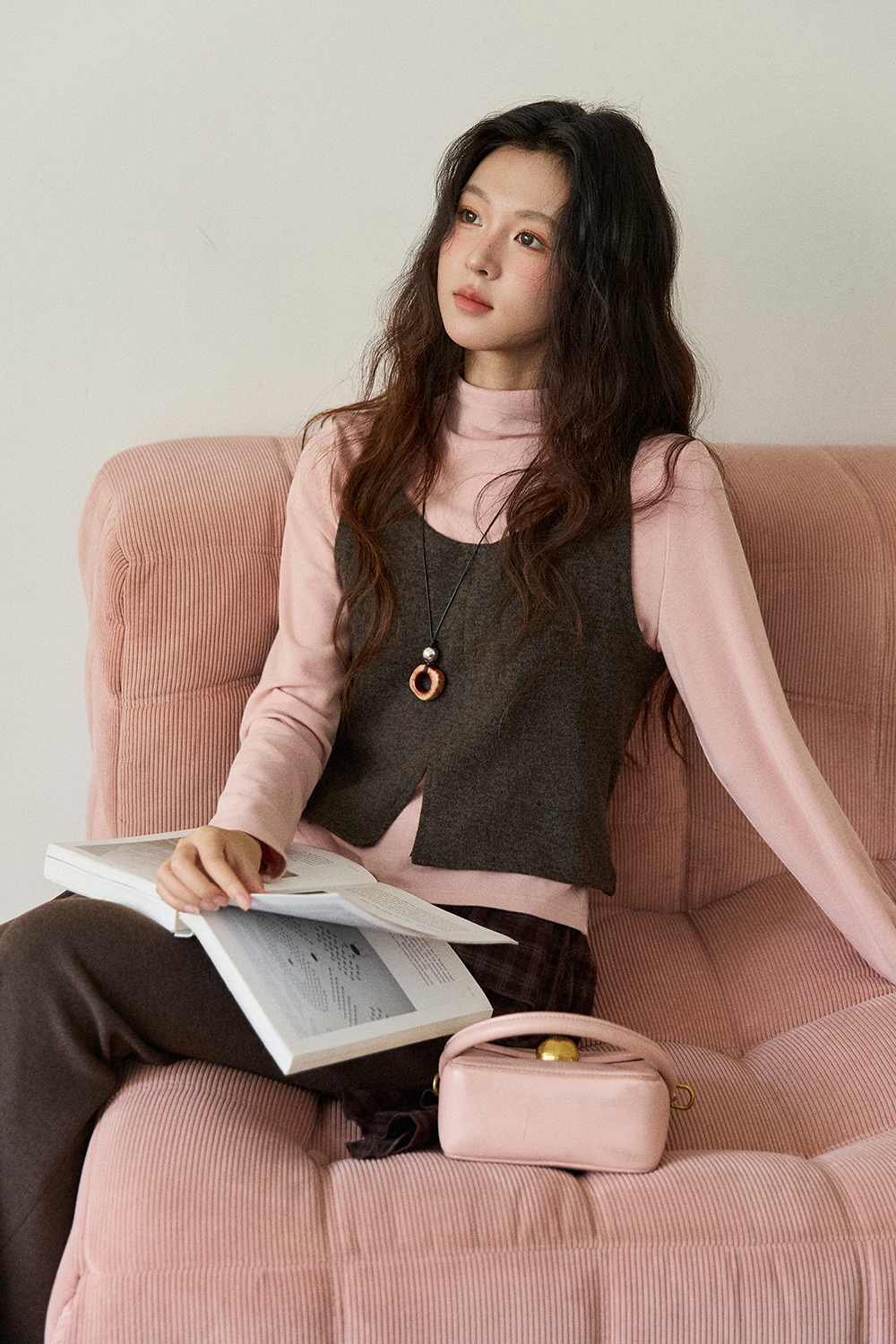 여성용 조끼+니트 셔츠