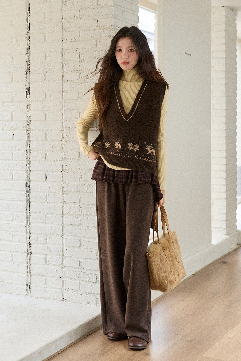 여성용 니트 조끼