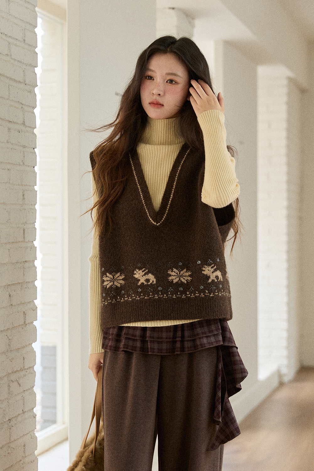 여성용 니트 조끼