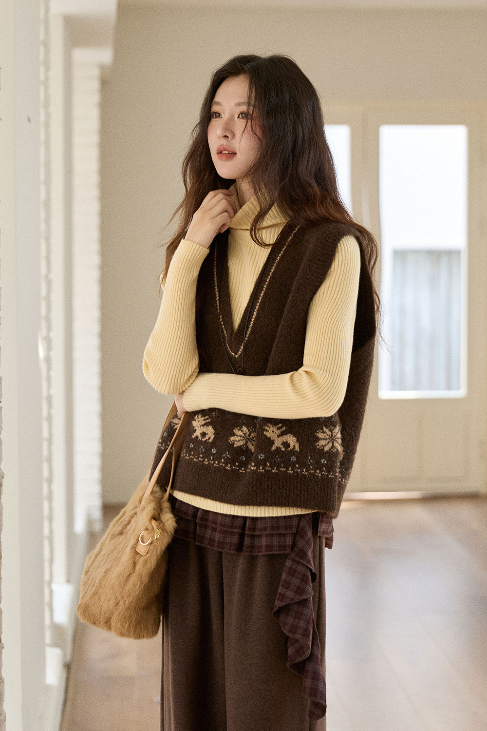 여성용 니트 조끼