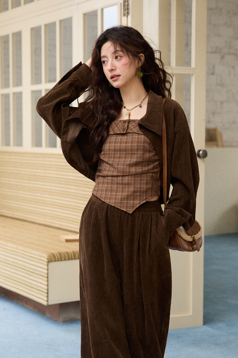 Set Atasan + Mantel + Celana Tali Spaghetti