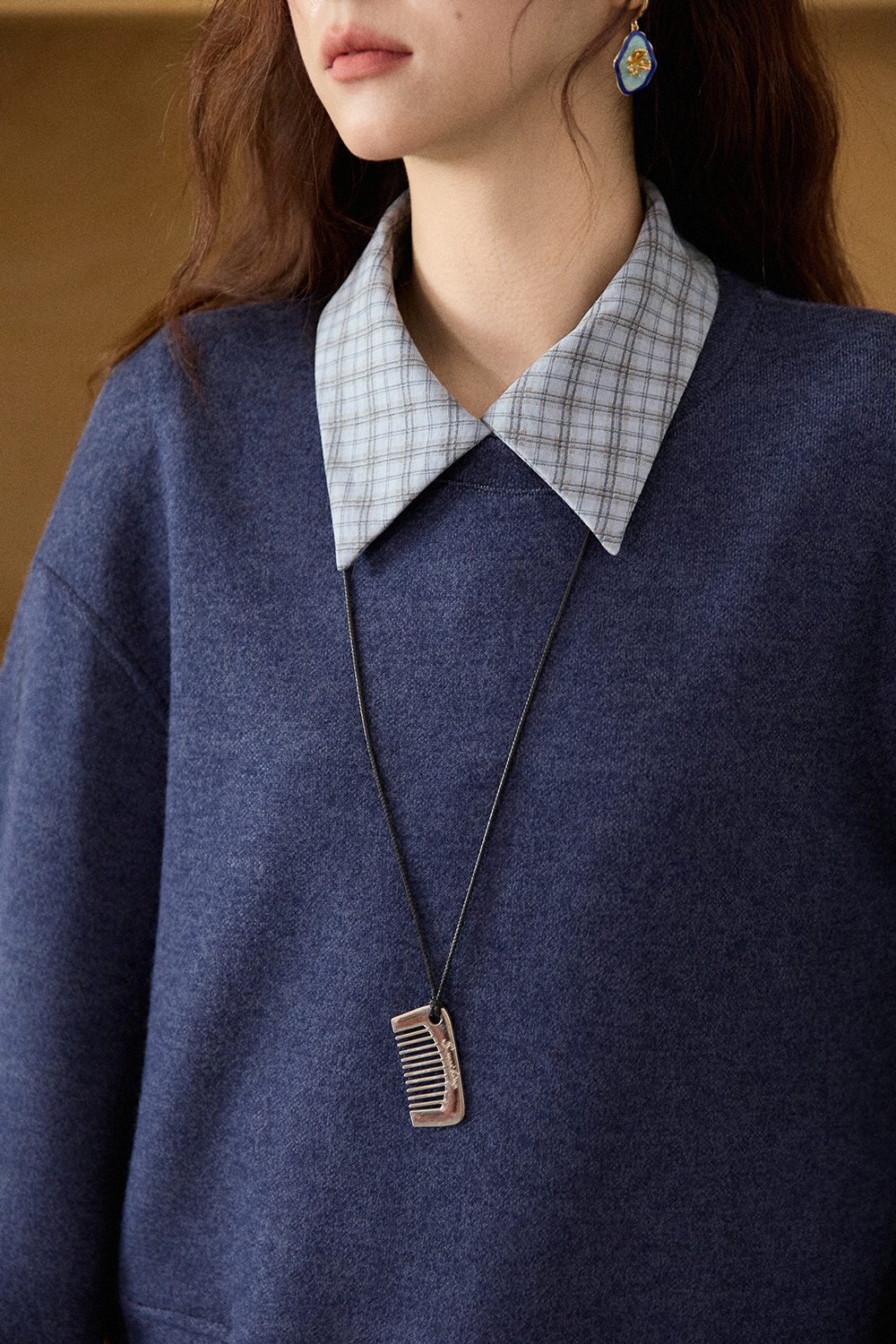 스웨트셔츠+셔츠+스커트 세트