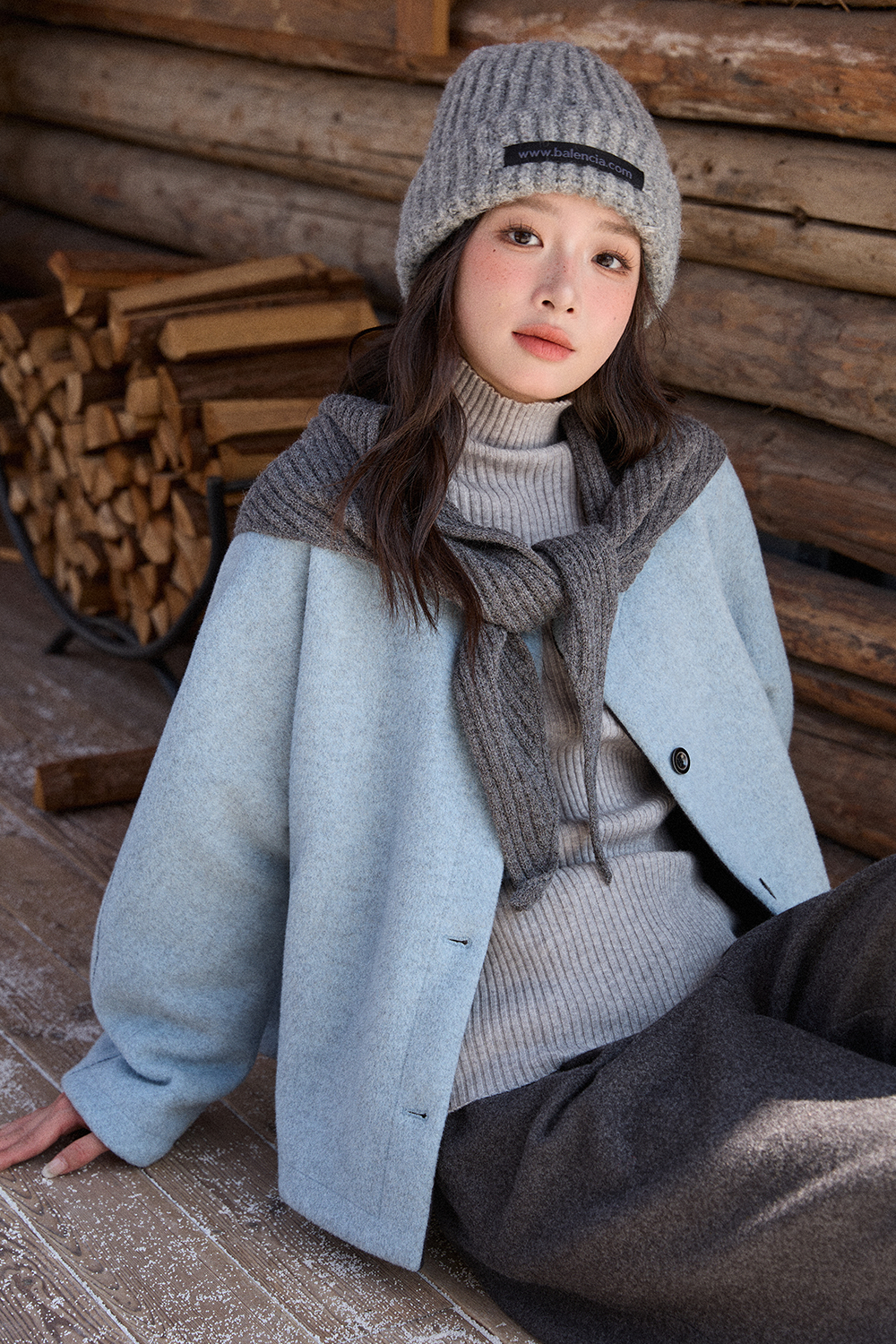 여성용 코트+숄