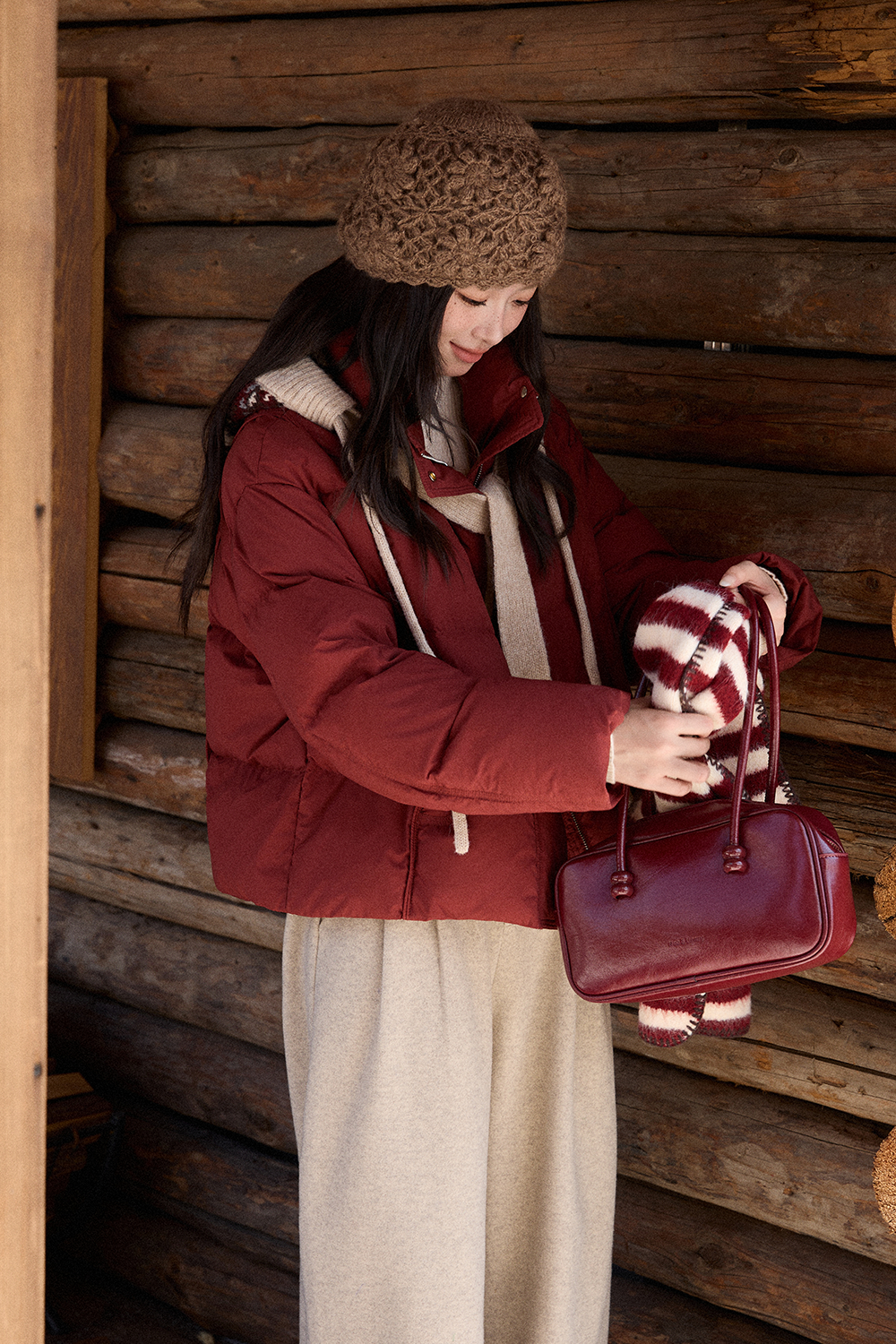 Jaket Puffer+Topi untuk Wanita