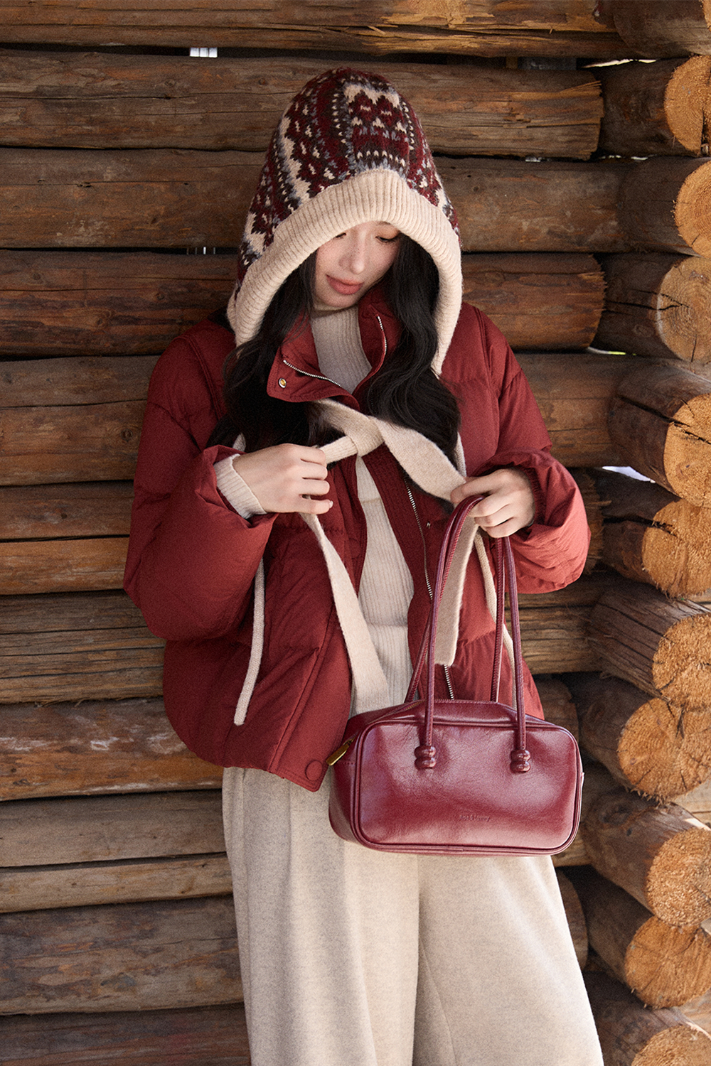 Jaket Puffer+Topi untuk Wanita