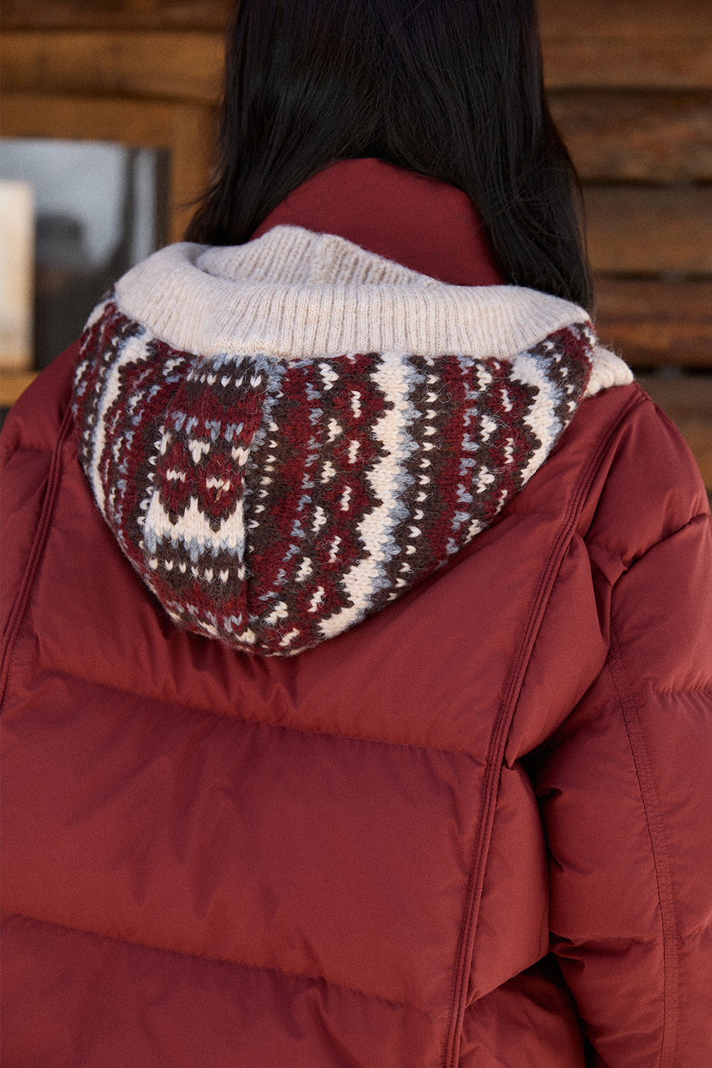 Jaket Puffer+Topi untuk Wanita