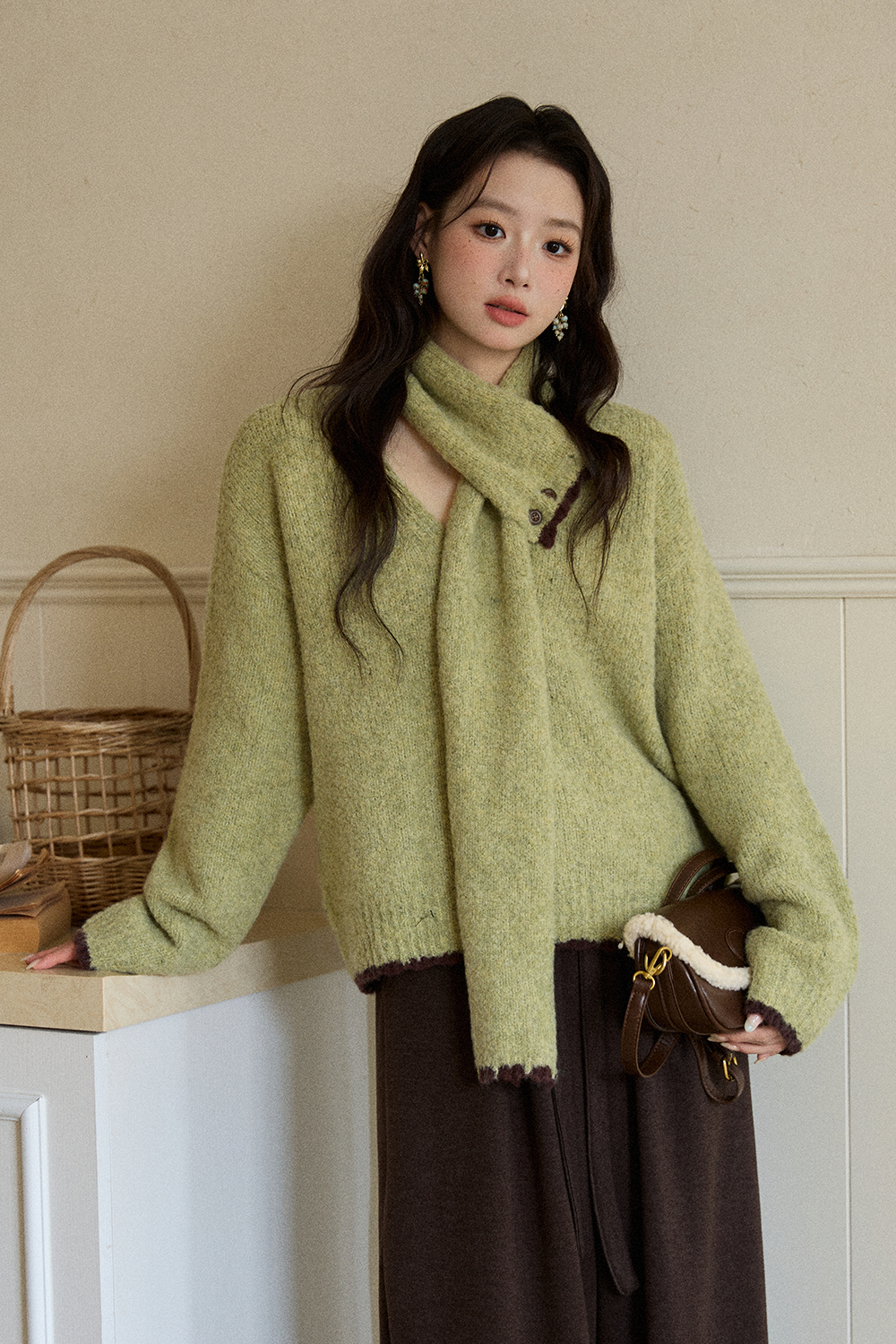 Knit Shirt+Scarf for Women