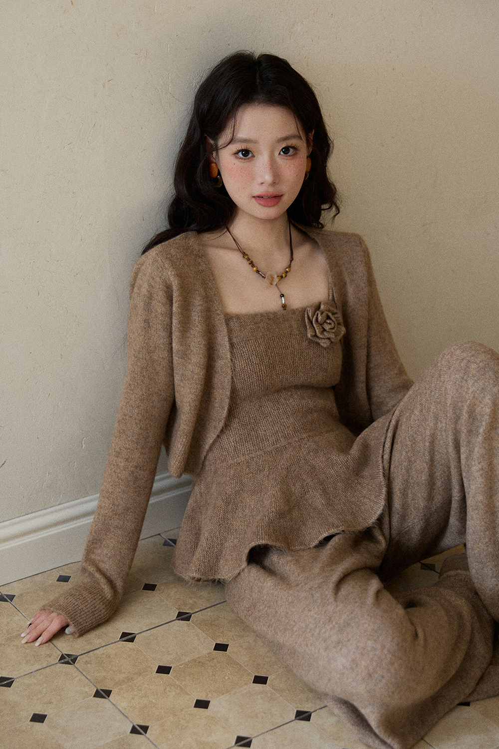 Set Atasan + Mantel + Celana Tali Spaghetti