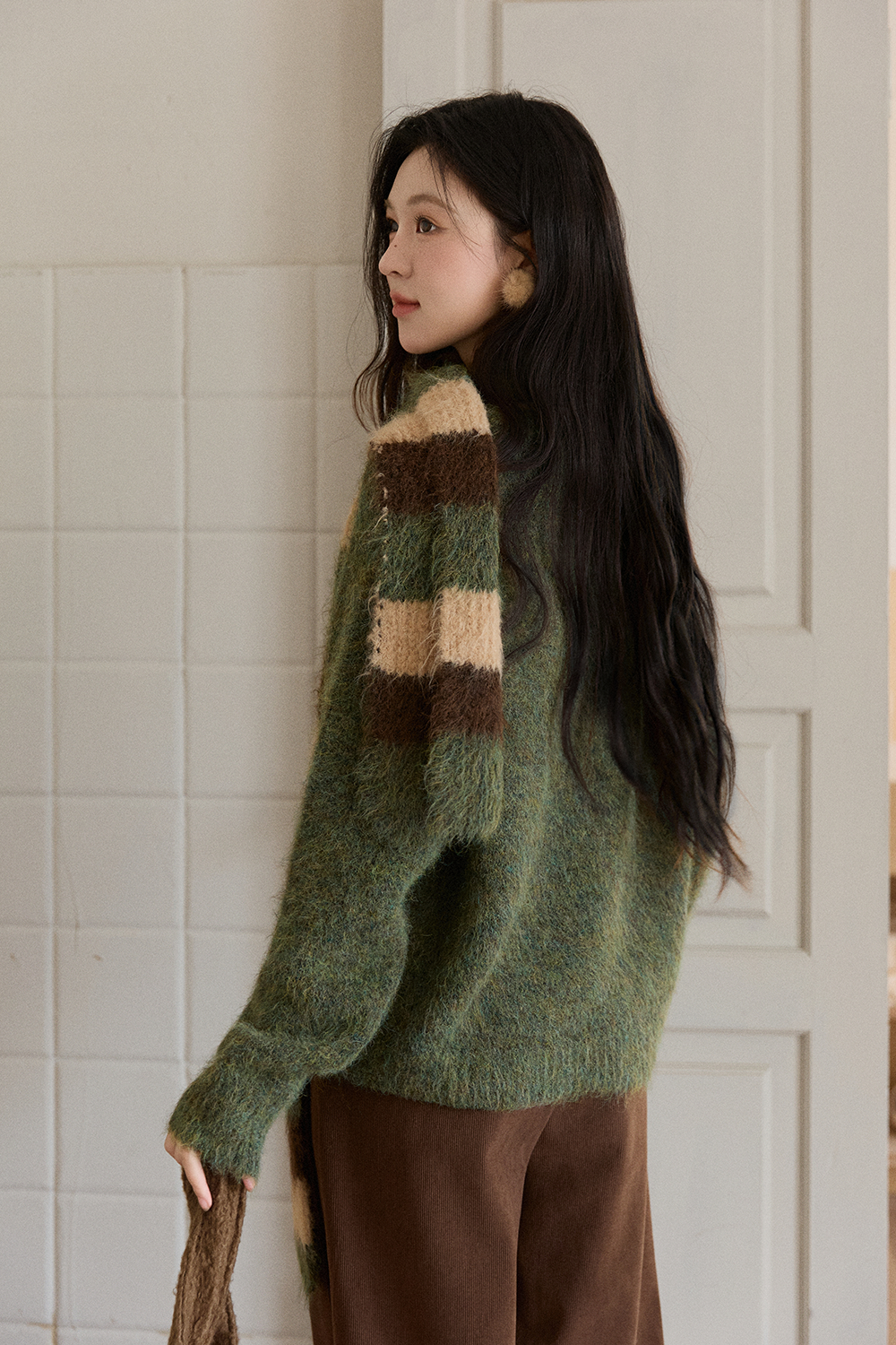 Kemeja Rajut+Syal untuk Wanita