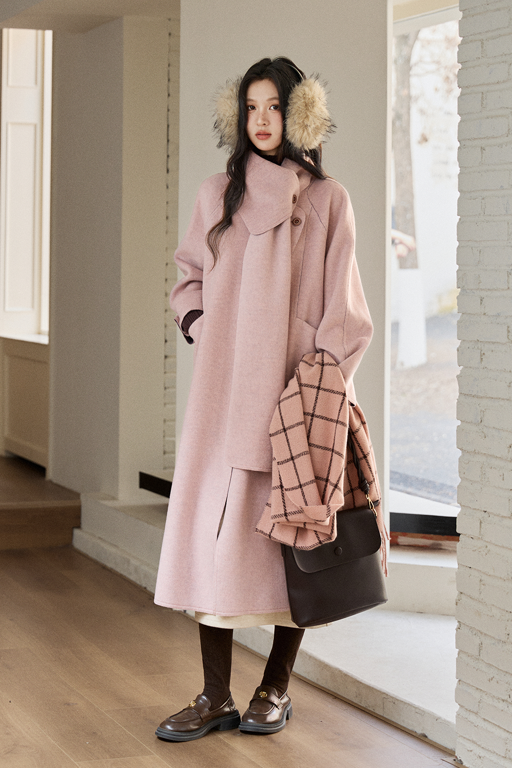 Mantel Wol + Syal untuk Wanita