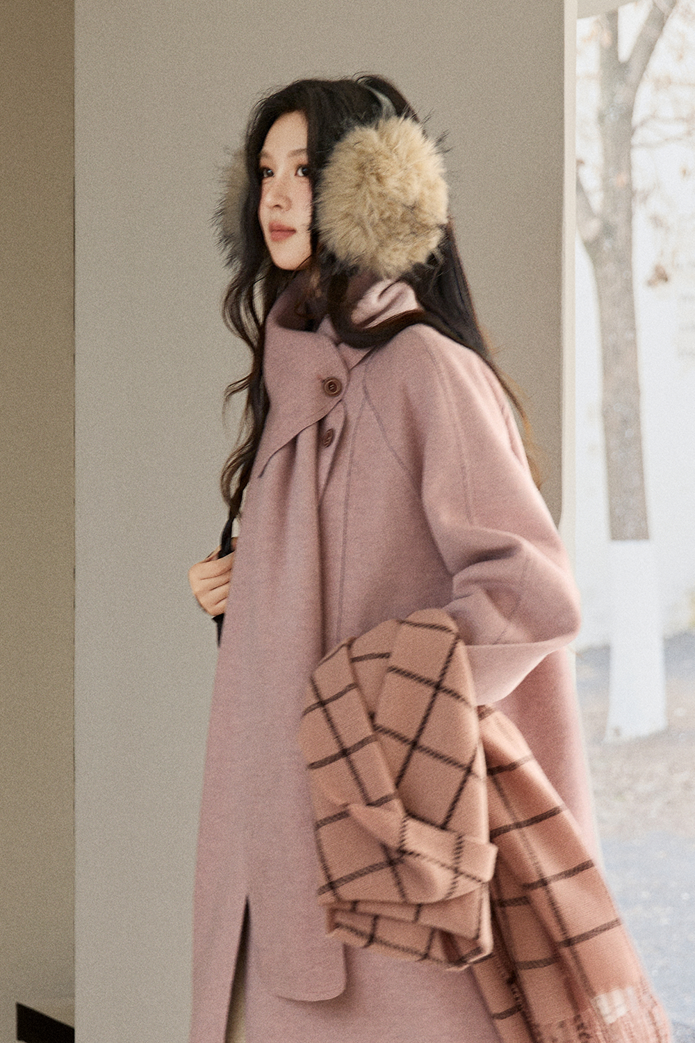 Mantel Wol + Syal untuk Wanita