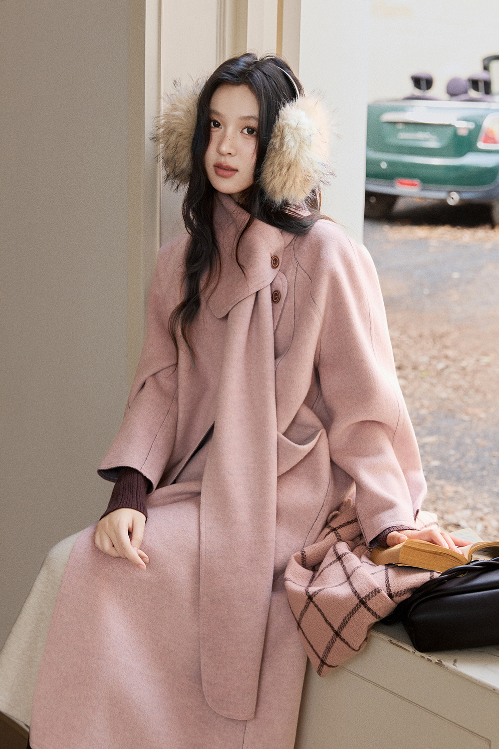 Mantel Wol + Syal untuk Wanita