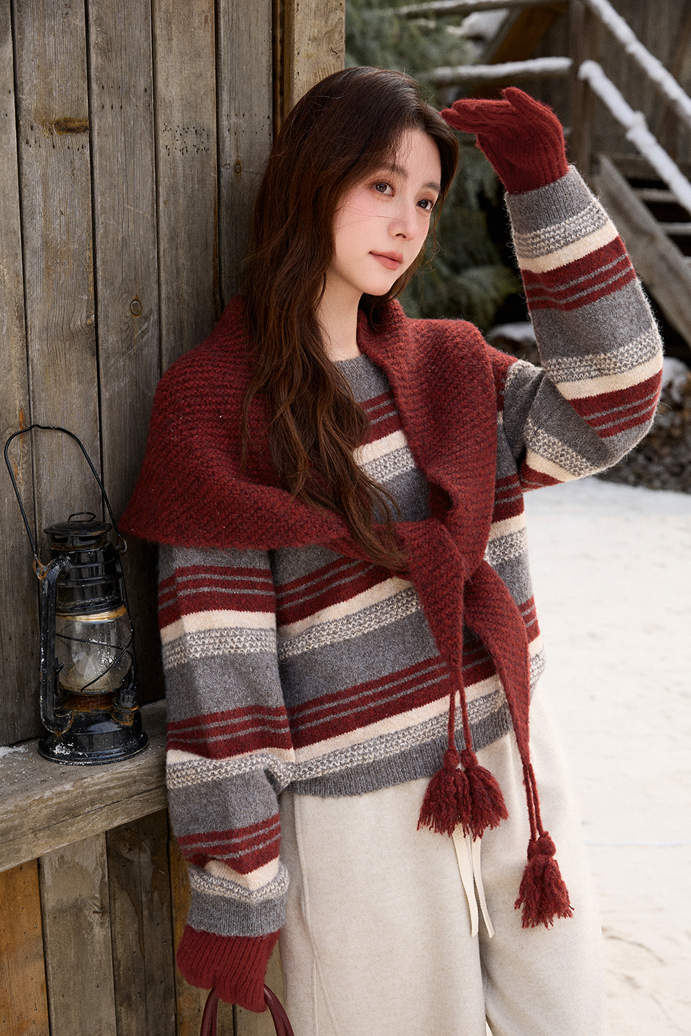 Knit Shirt and Shawl Set Separately Sold