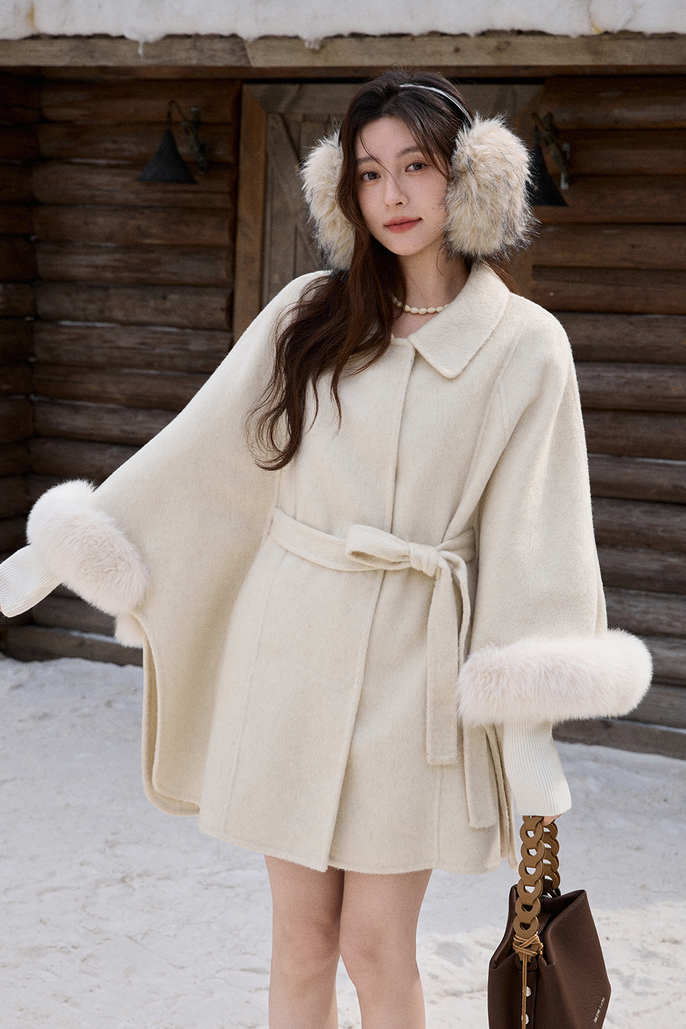 Mantel Wol + Ikat Pinggang untuk Wanita