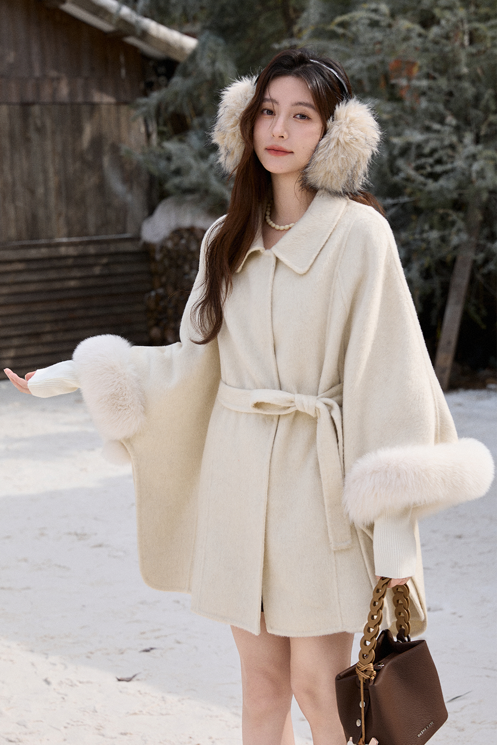 Woolen Coat+Belt for Women