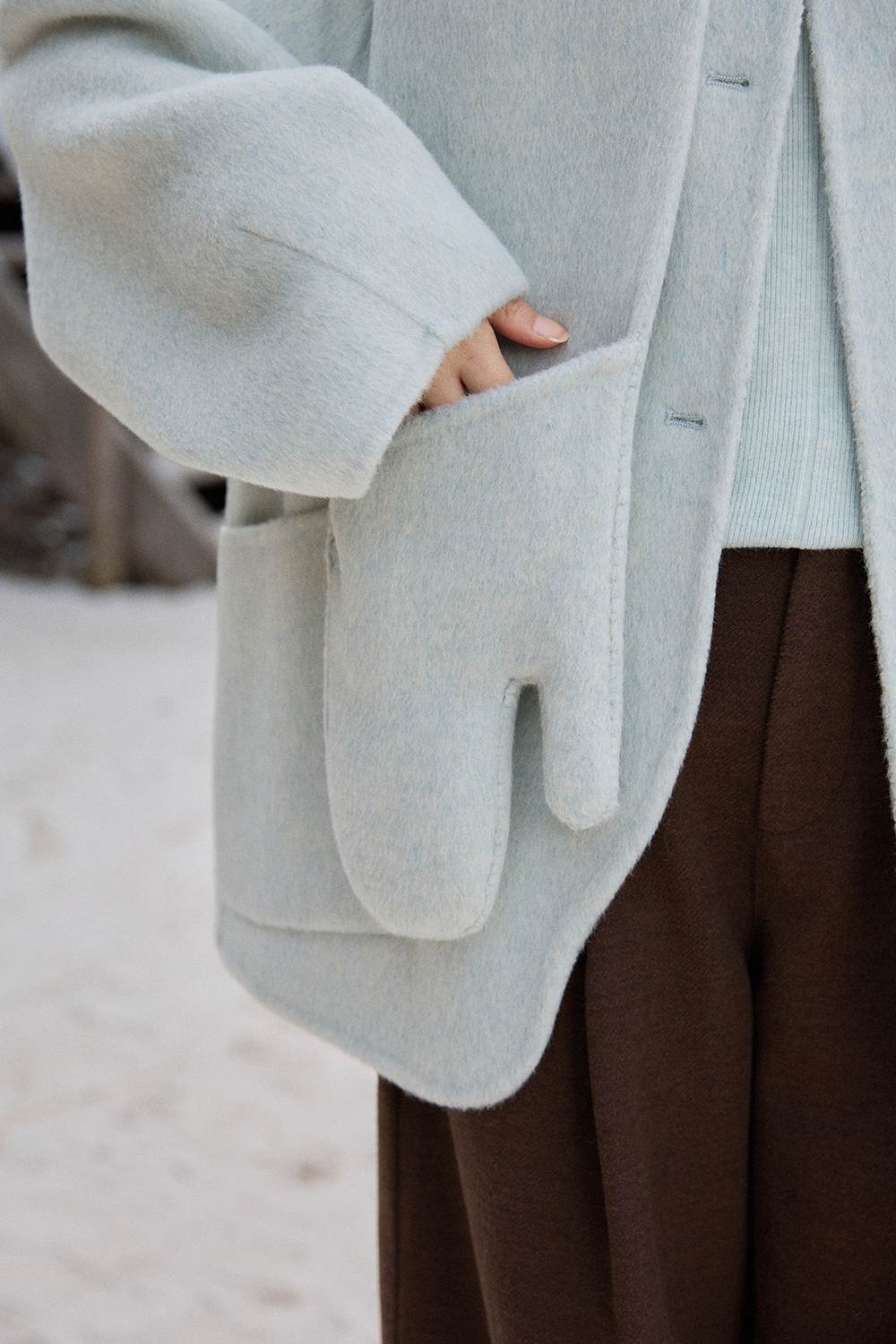 Mantel Wol + Syal untuk Wanita