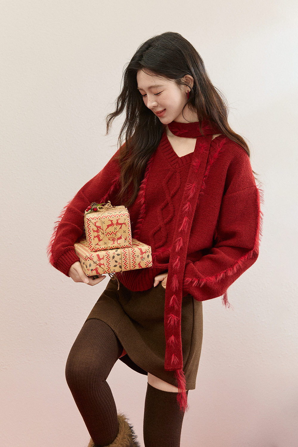 Knit Shirt+Ribbon for Women