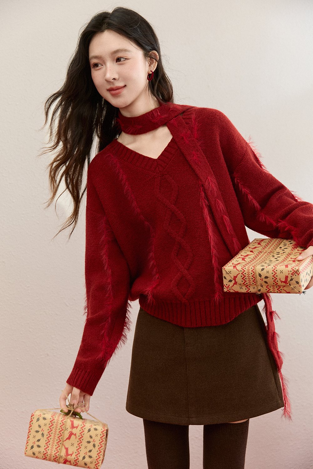 Knit Shirt+Ribbon for Women