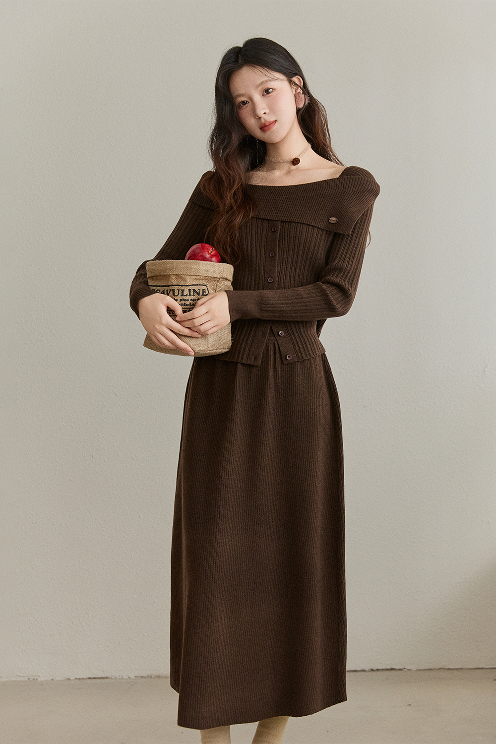 니트 셔츠와 스커트 세트 별도 판매