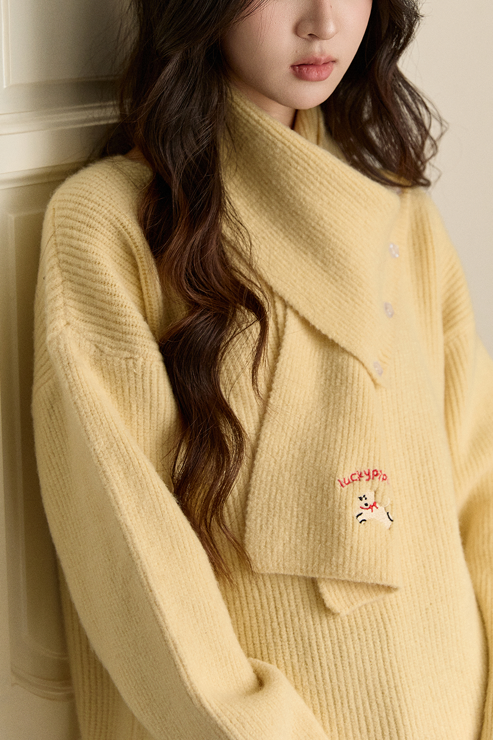 เสื้อถัก+ผ้าพันคอสำหรับผู้หญิง