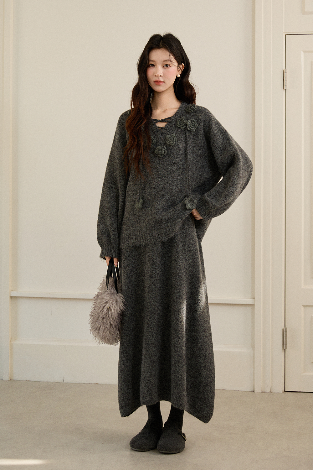 Knit Shirt and Skirt Set