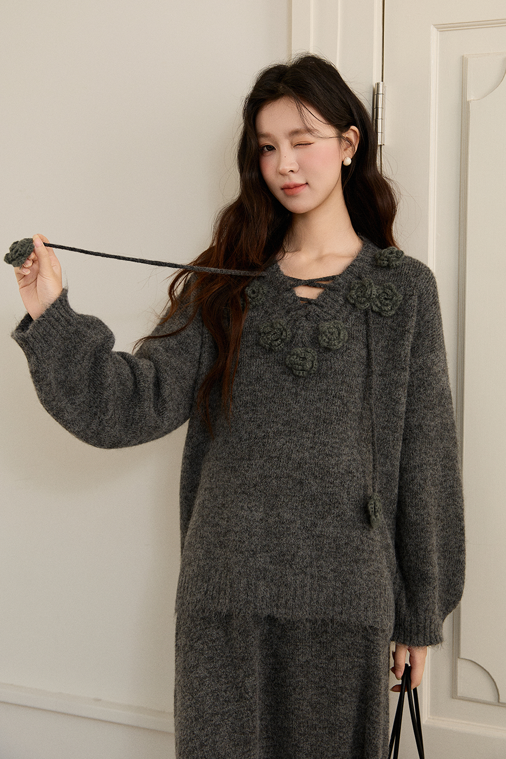 Knit Shirt and Skirt Set